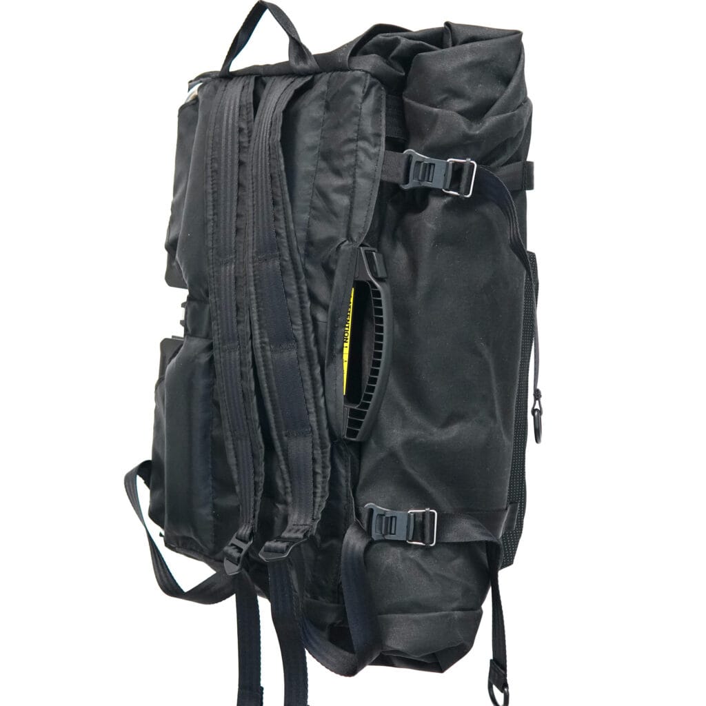 Back of the Brom-E with the strap system